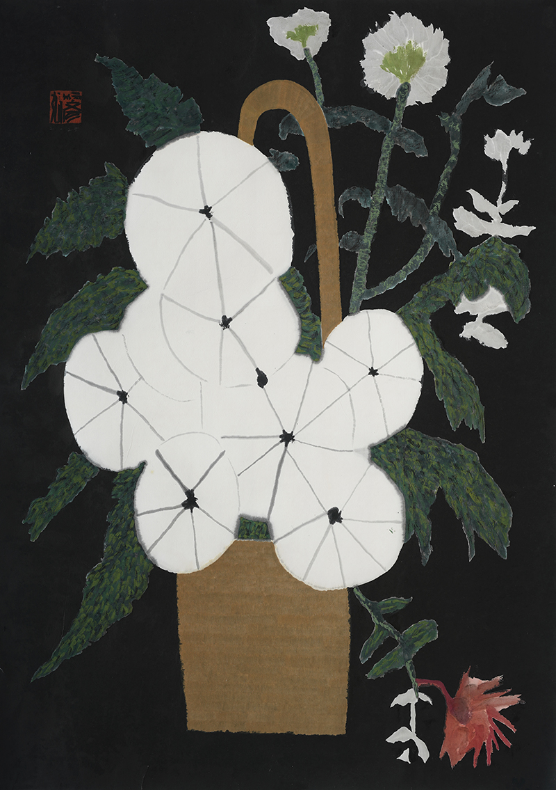 Jang Byeong Eun · Eastbrush · 张炳彥 · black_flower_054 · mixed_media_on_paper · 1189mm_x_841mm · 2025